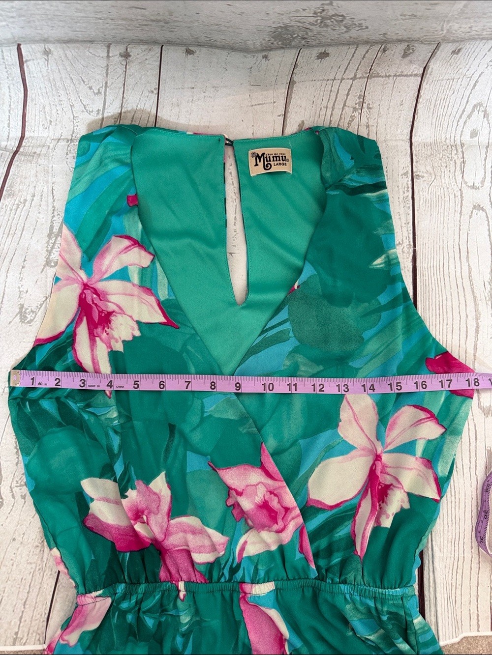 Show Me Your MuMu Teal and Pink Floral Print Romper Jumpsuit Size Large - Picture 9 of 9
